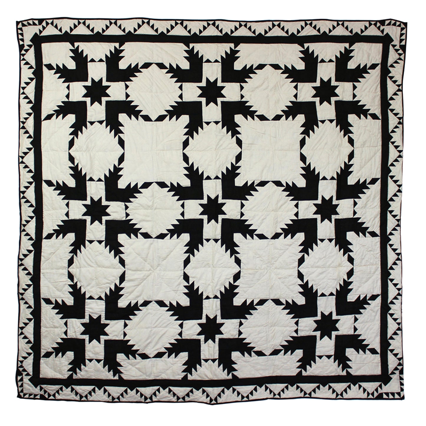 Patch Magic Quilts - Coal Feathered Star Throw 50"W x 60"L