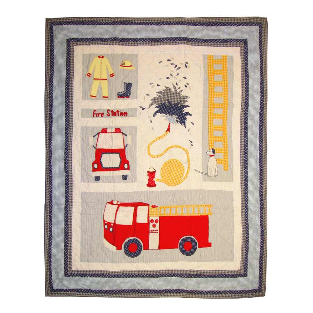 Patch Magic Quilts - Fire Truck Throw 50"W x 60"L