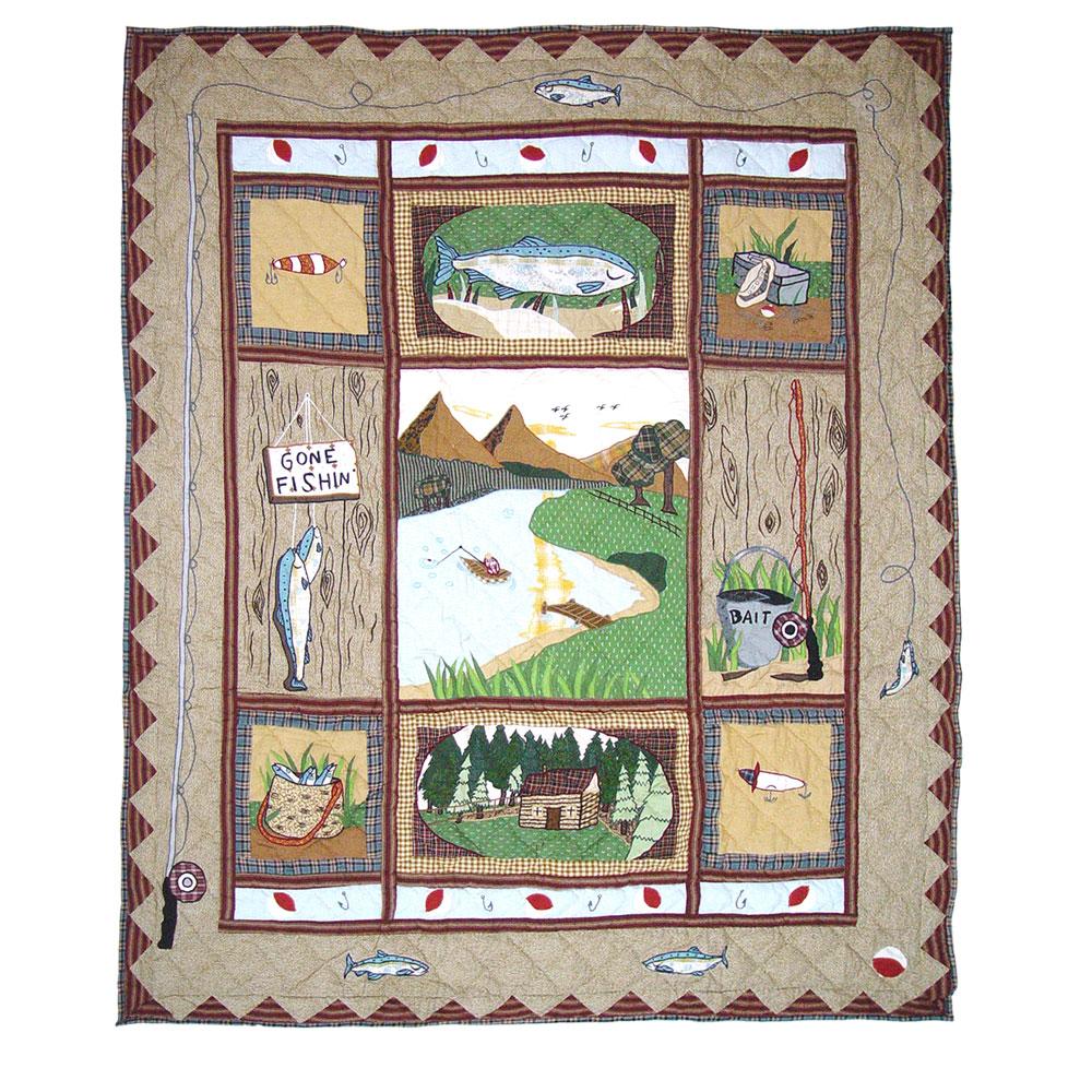 Patch Magic Quilts - Gone Fishing Throw 50"W x 60"L