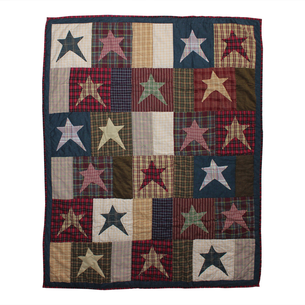 Patch Magic Quilts - Homespun Stars Throw 50"W x 60"L