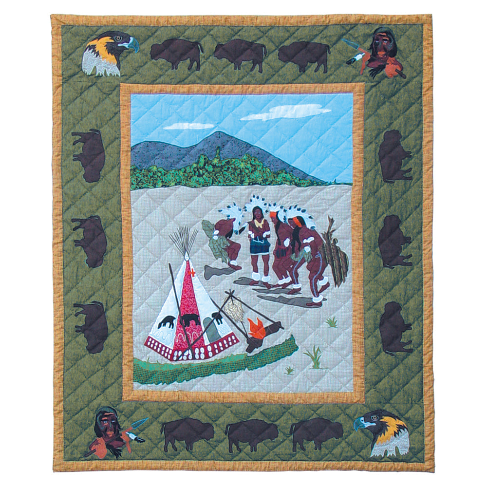 Patch Magic Quilts - Indian Dancers Throw 50"W x 60"L