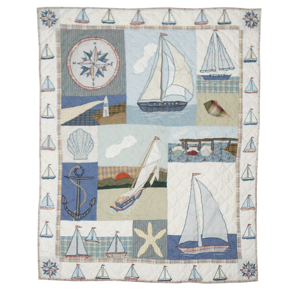 Patch Magic Quilts - Nautical Drift Throw 50"W x 60"L