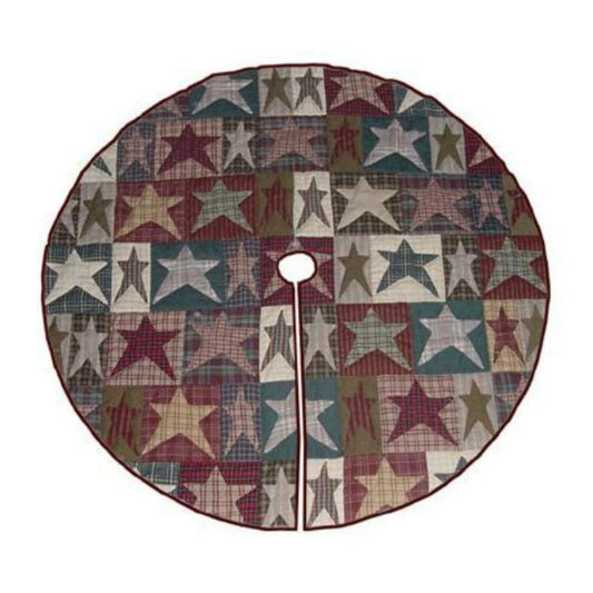 Stars Tree Skirt - Large 54" Diameter - Buy Now and Receive a FREE Matching Stocking! Crafted from 100% Cotton for a Cozy Holiday Setting