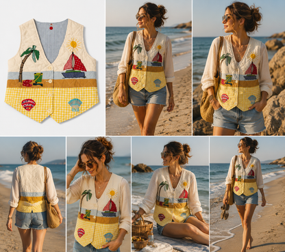 🌸 Summer & Garden Patchwork Vest Collection – 75% OFF Limited-Time Sale! 🌸