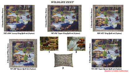 Wilderness Galore Printed Quilt – Alaskan Woods and Wildlife Design