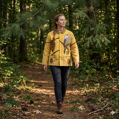 Pine Cone Jacket Small Size Traditional Applique &Handcrafted Detailing, Custom Made to order Sizes and Colors Available