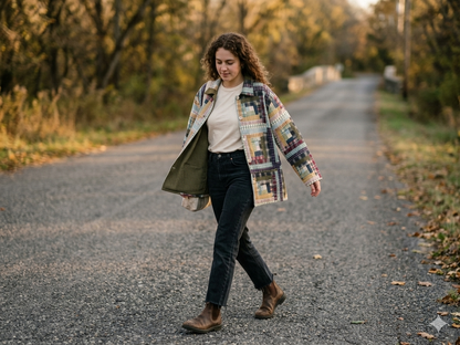 Wild Goose Log Cabin Quilted Cotton Jacket – Reversible, Soft Cotton Filled, Stylish and Comfortable Jacket for All Seasons