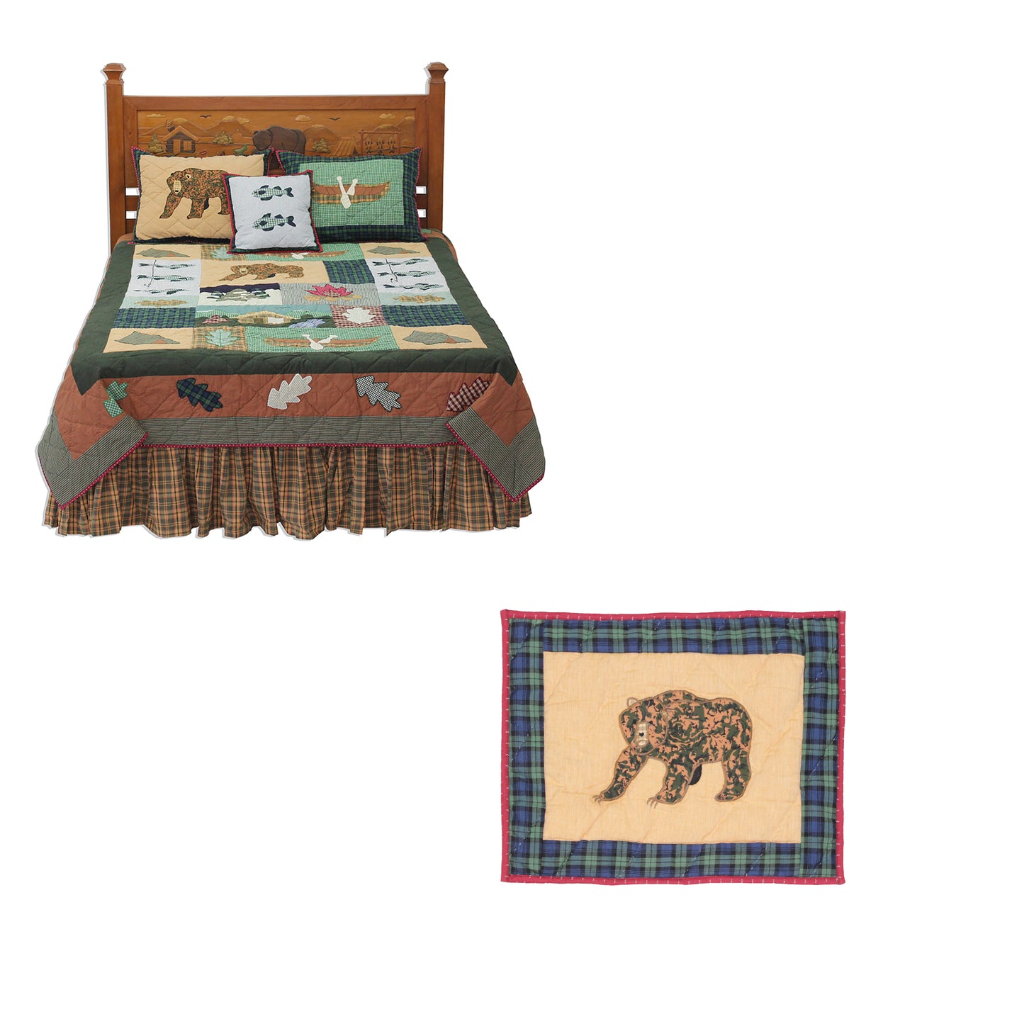 Quilted Cabin Bedding accessories and Ensemble sets.