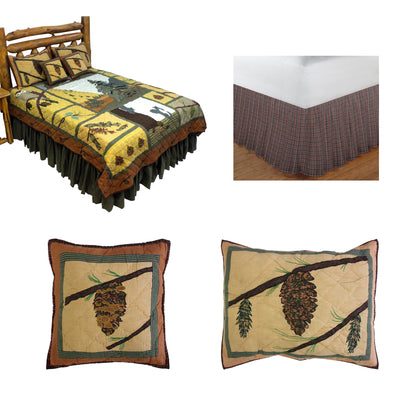 Quilted Pinecones Bedding accessories and Ensemble sets.