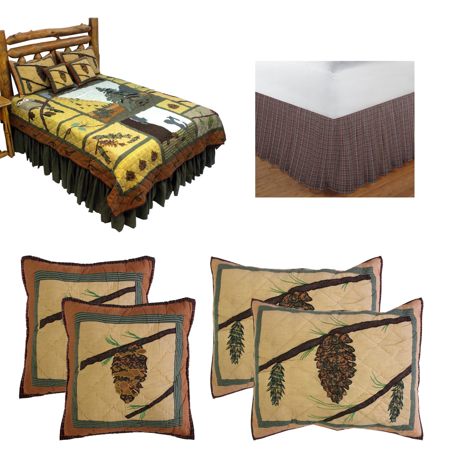 Quilted Pinecones Bedding accessories and Ensemble sets.