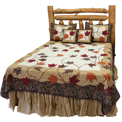 Autumn Bliss Quilt, Hand cut and Appliqued cotton fabric motifs.