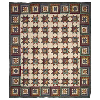 Adriondack Star Quilt, Hand cut and Patchwork cotton fabric blocks.