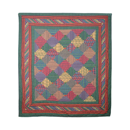 Celtic Labrinyth Quilt, Hand cut and Patchwork cotton fabric blocks.