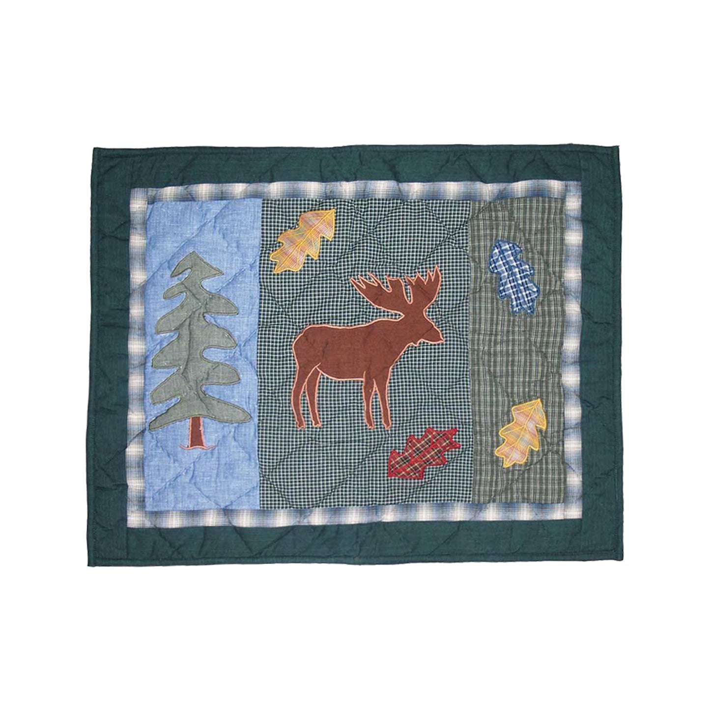 Up North Woods Quilt, Hand cut and Appliqued cotton fabric motifs.