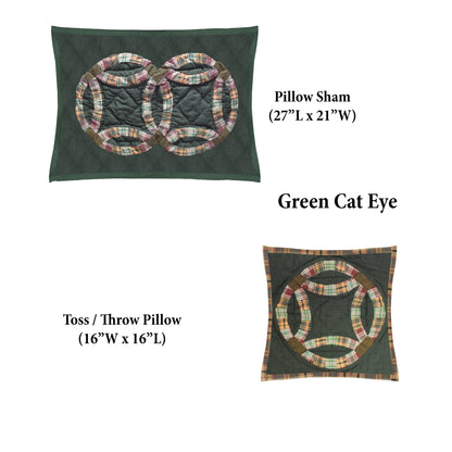Pillow Shams and Throw Pillow Combo- Set of 2 Pieces ( Sham and Pillow each 1 ) 100% Cotton, Hand Quilted and Hand Embroidered/Patch Work.
