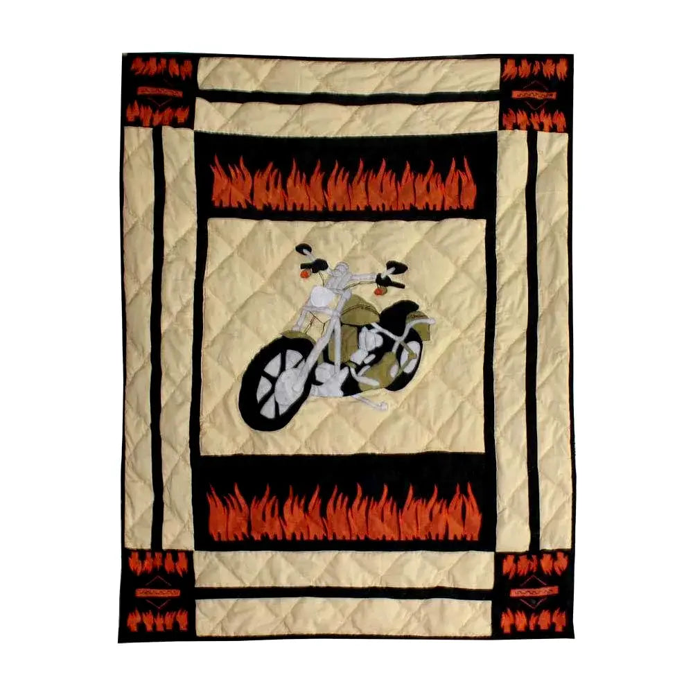 Patch Magic’s Motor Cycle Cotton - Crib Quilt / Baby Quilts – Handmade Crib Quilt, Filled with Soft Cottons.