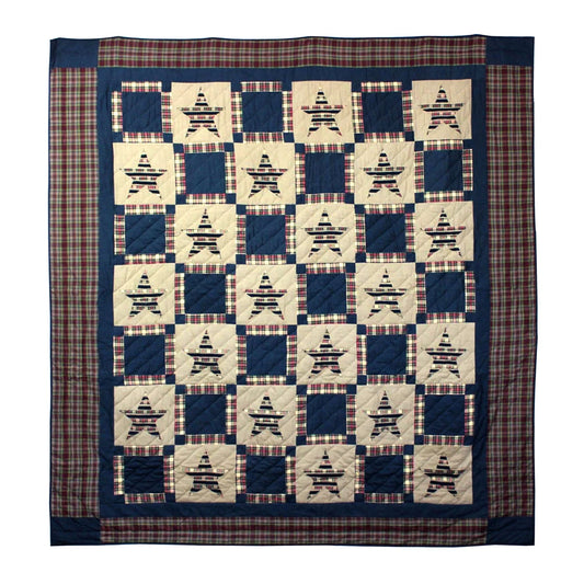 Ribband Star Cotton Reversible Quilt.