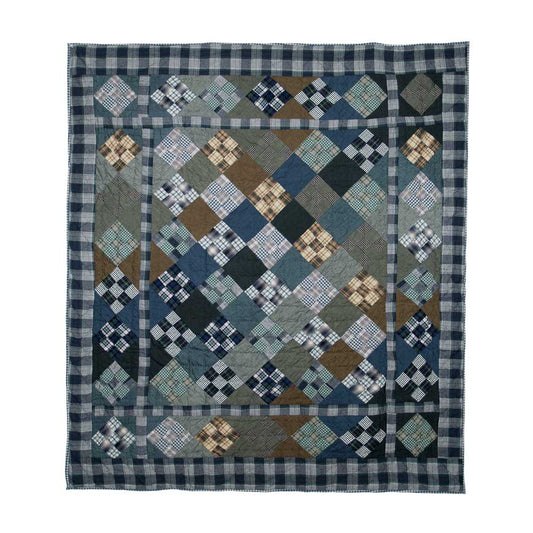 PatchMagic- Lap / Throw Quilt -  Filled with Soft Cotton, Handmade, 100% Cotton Throw/Lap Quilt 