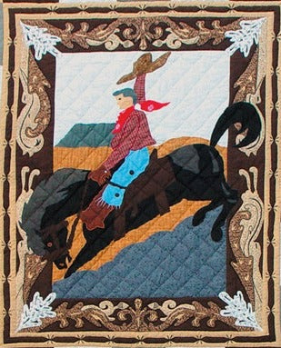 Brand Western Embroidery, Cotton shell, soft cotton filled, themed, handmade quilts | Queen Quilt - 85"W x 95"L