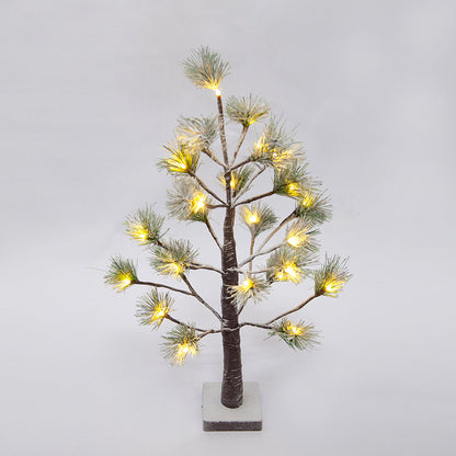 Artificial LED Light Christmas Pine tree, 2 Ft Height, 24 Bulbs.
