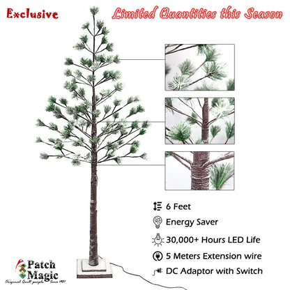 Artificial LED Light Christmas Pine tree, 6 Ft Height, 96 Bulbs.