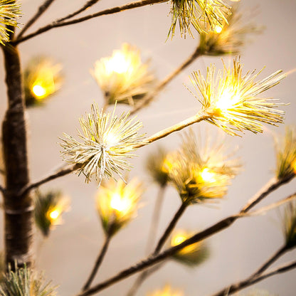 Artificial LED Light Christmas Pine tree, 2 Ft Height, 24 Bulbs.